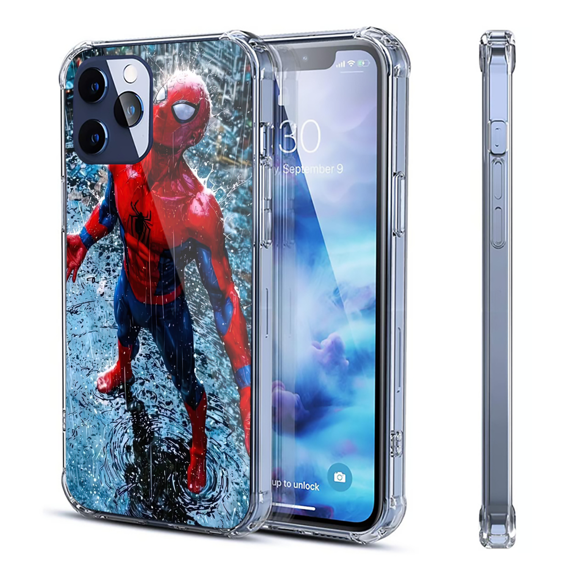（画像用） Spider Man スパイダーマン 【iPhone 12シリーズ対応】透明スマホケース（クリアソフトケース）